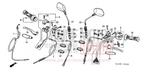 LEVIER DE GUIDON/COMMUTATEUR/CABLE (3) CG125M1 de 2001